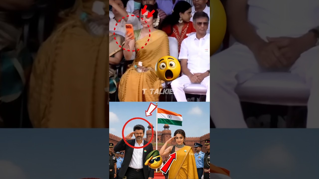 🤯Cm vijay-ஐ பார்த்து Salute அடித்த Trisha😍❤️ Independence Day🇮🇳 Thalapathy vijay🔥| Reaction #shorts