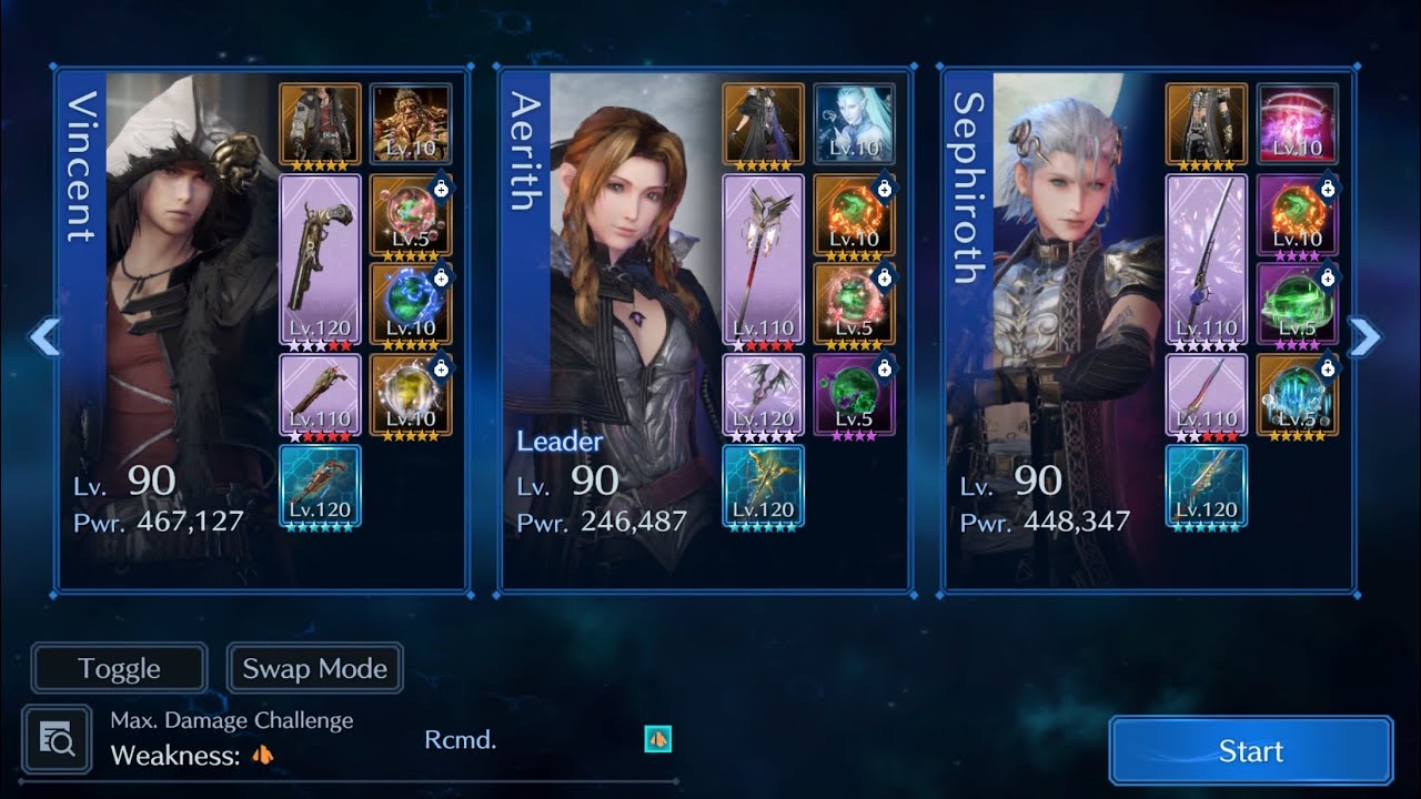 [FF7 : EC] Max Damage Challenge Weakness : Earth (30m score)
