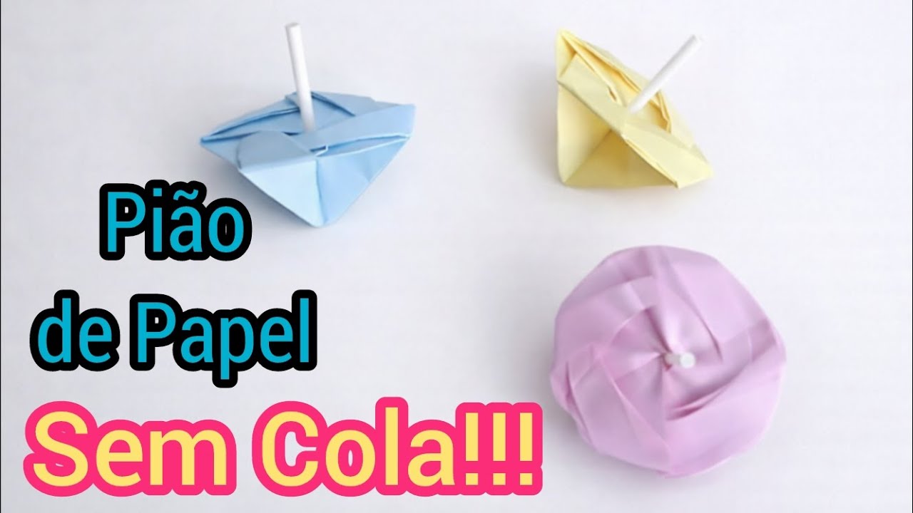 Como Fazer Pião de Papel Sem Cola | Artesanato em Papel | Paper craft 
