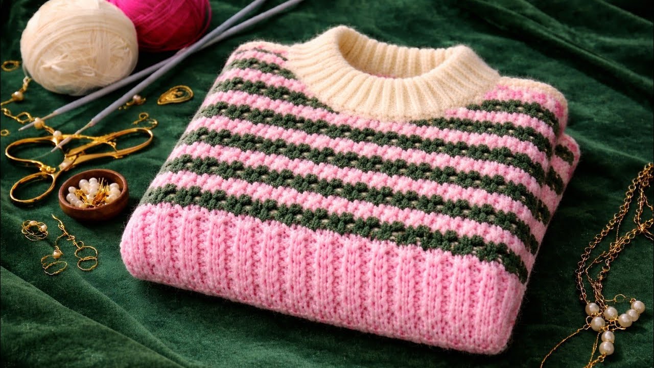 ✨💯 How to make💕a brilliant 💞knitting🧶sweater? Beautiful❤️ colours 💚|Simple 💖 tutorial 💫 & pattern 🌟|