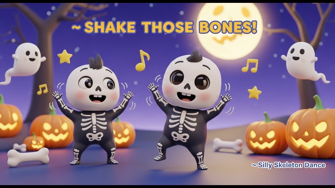 🎃💀 Shake Those Bones! A Silly Skeleton Dance 🦴🕺  (Kids Poem / Song Lyrics)