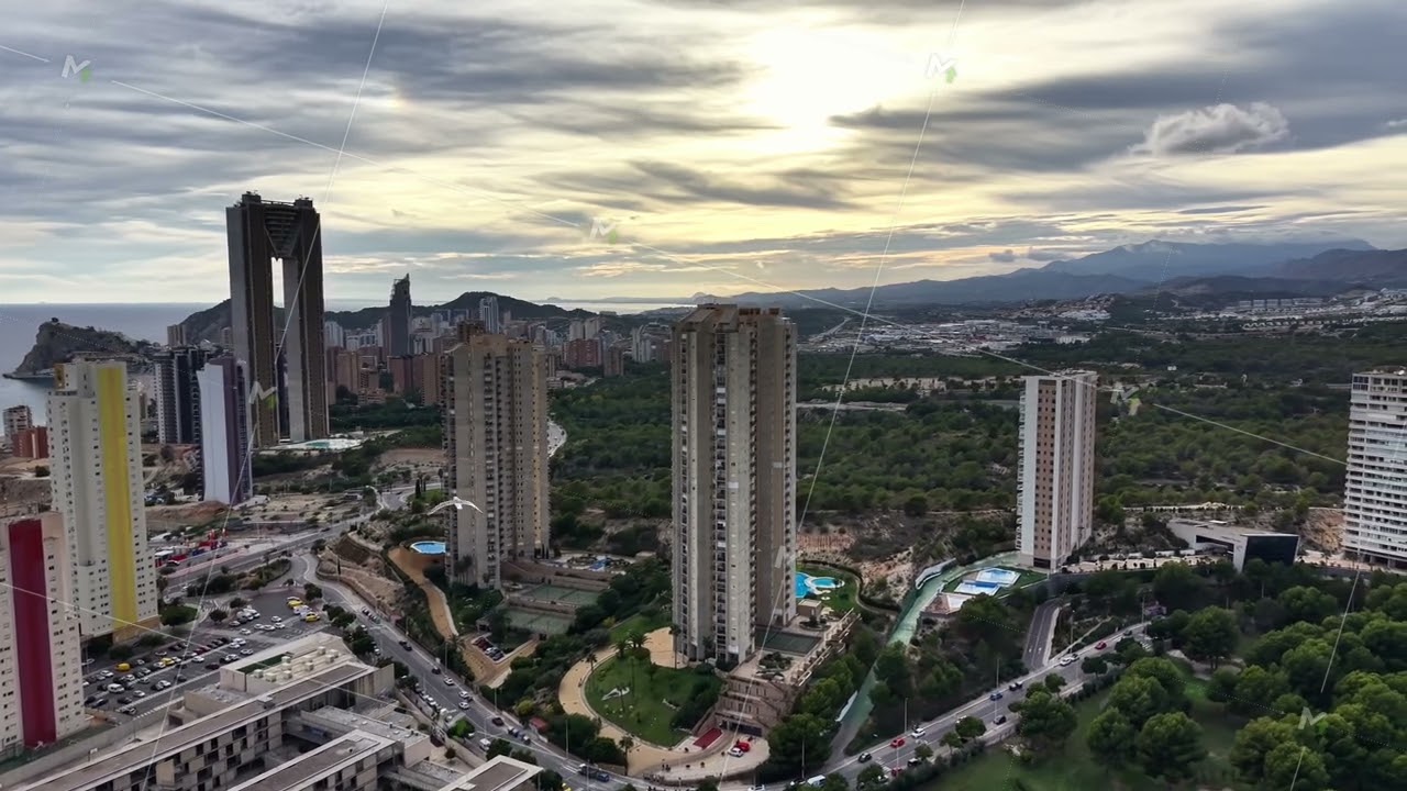Elevated View Of Urban Infrastructure At Dusk, Aerial Perspective Capturing Cityscape During Sunset