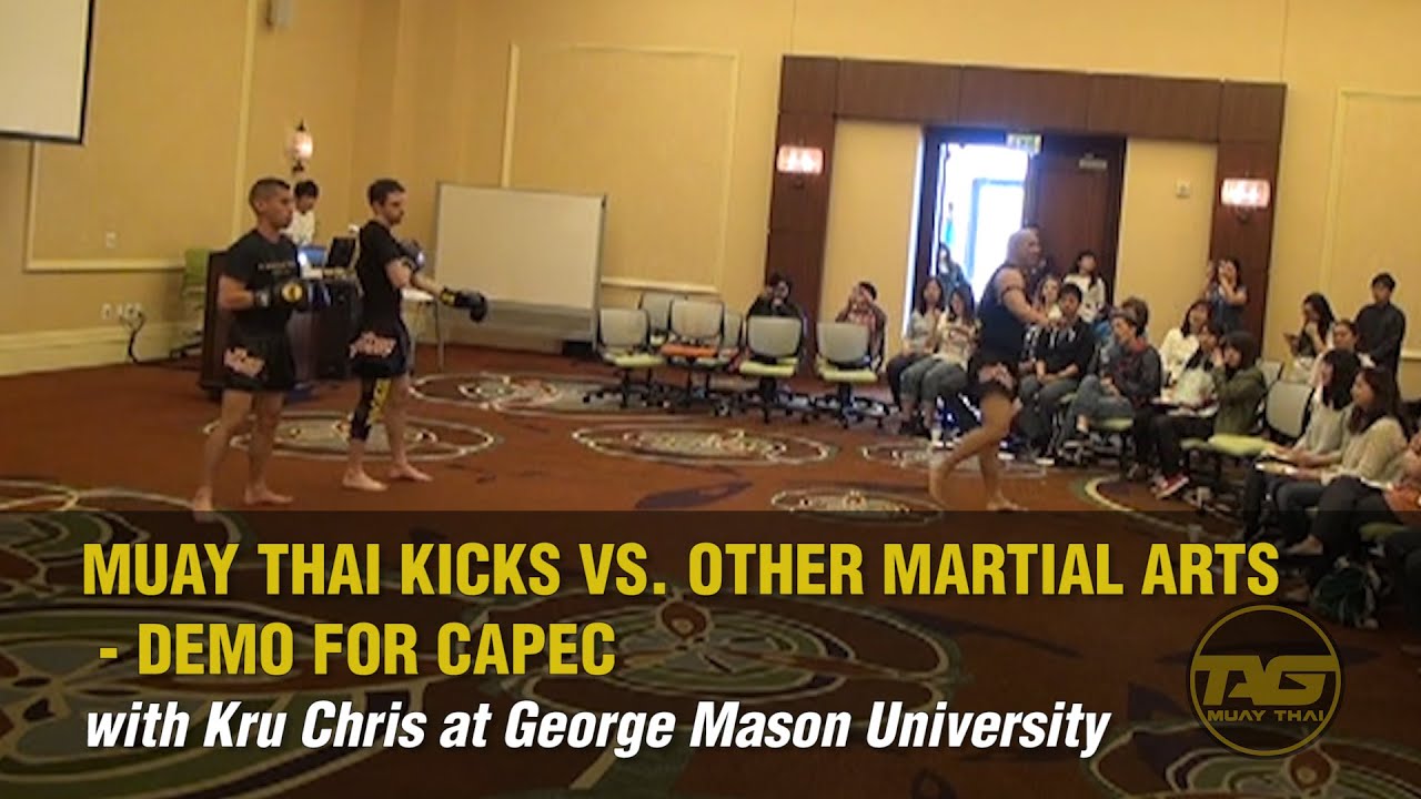 Kru Chris Aboy &ndash; George Mason University Demo &ndash; Muay Thai Kicks vs. Other Martial Arts