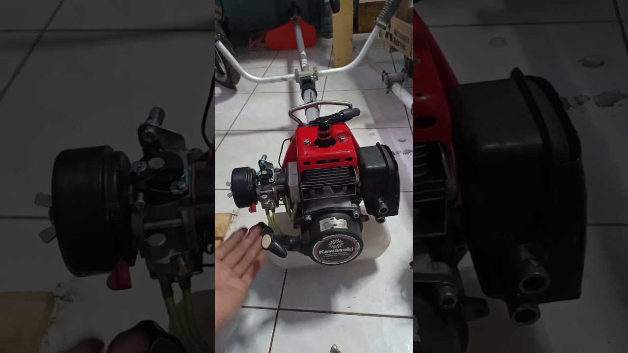 เครื่องตัดหญ้า Kawasaki TD40 ทำถังน้ำมันอยู่ด้านล่าง แปลงชุดคาร์บูเรเตอร์เป็นผ้าปั๊ม