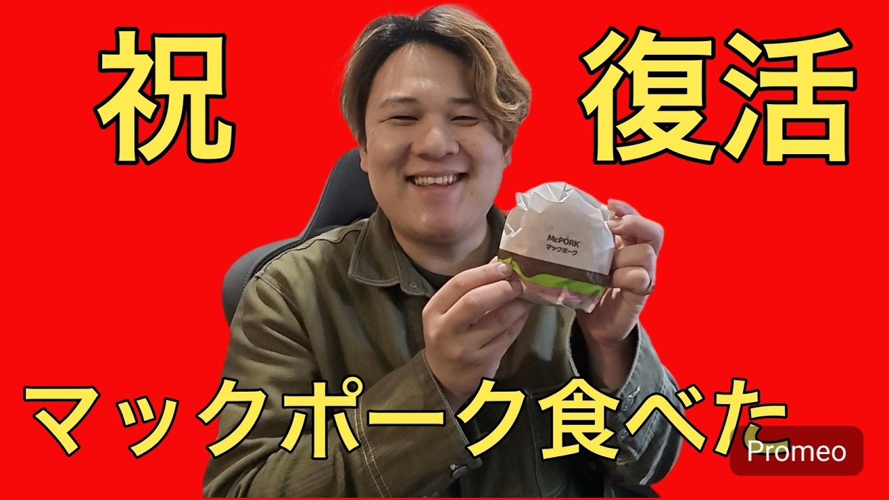 【復活!!】どうしても発売日にマックポークを食べたかった男のマックポークレビュー!!!