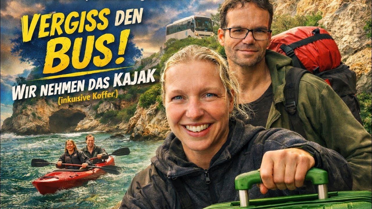 Vergiss den Bus! Wir nehmen das Kajak (inklusive Koffer!)