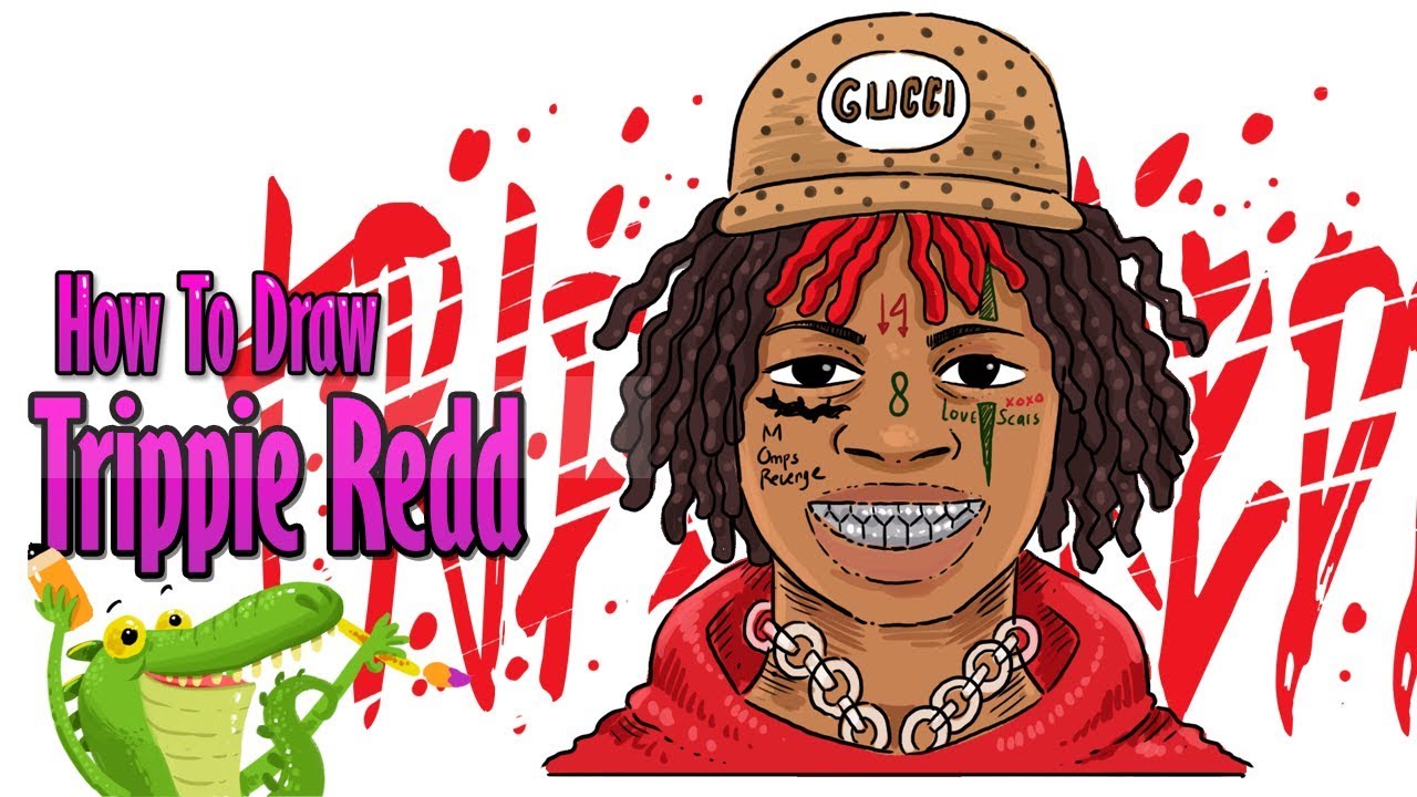 how to draw trippie redd step by step
