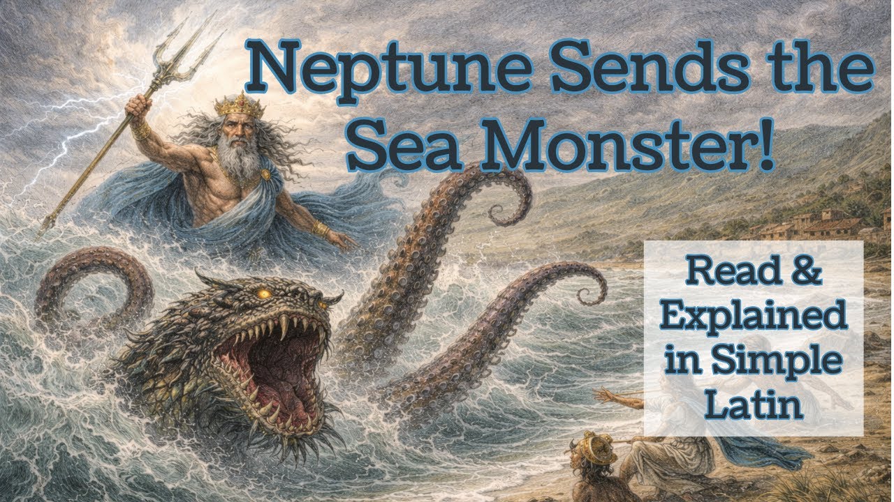 Neptune Sends the Sea Monster! Read & Explained in Simple Latin