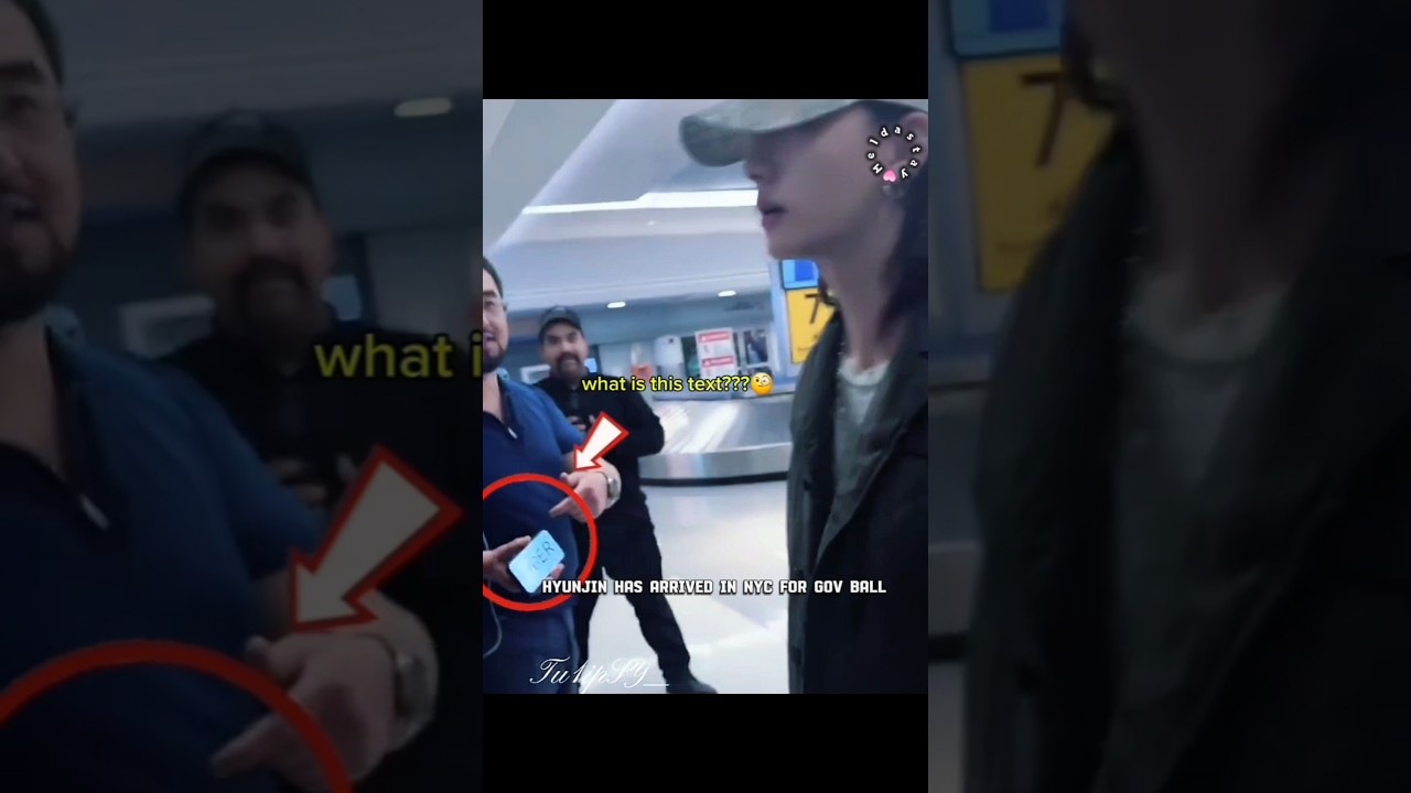 Hyunjin arrived safely at New York airport and was greeted by fans there #hyunjin #straykids