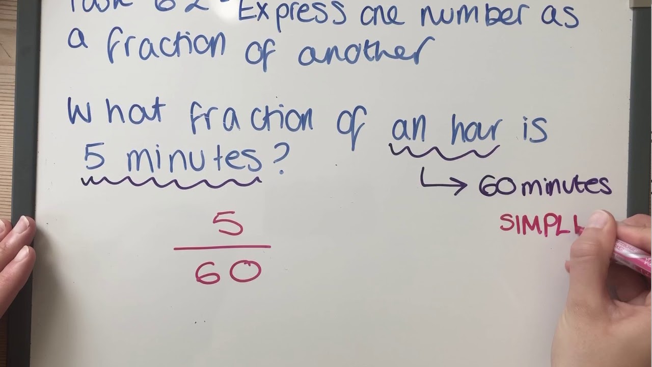 Express one number as a fraction of another Examples