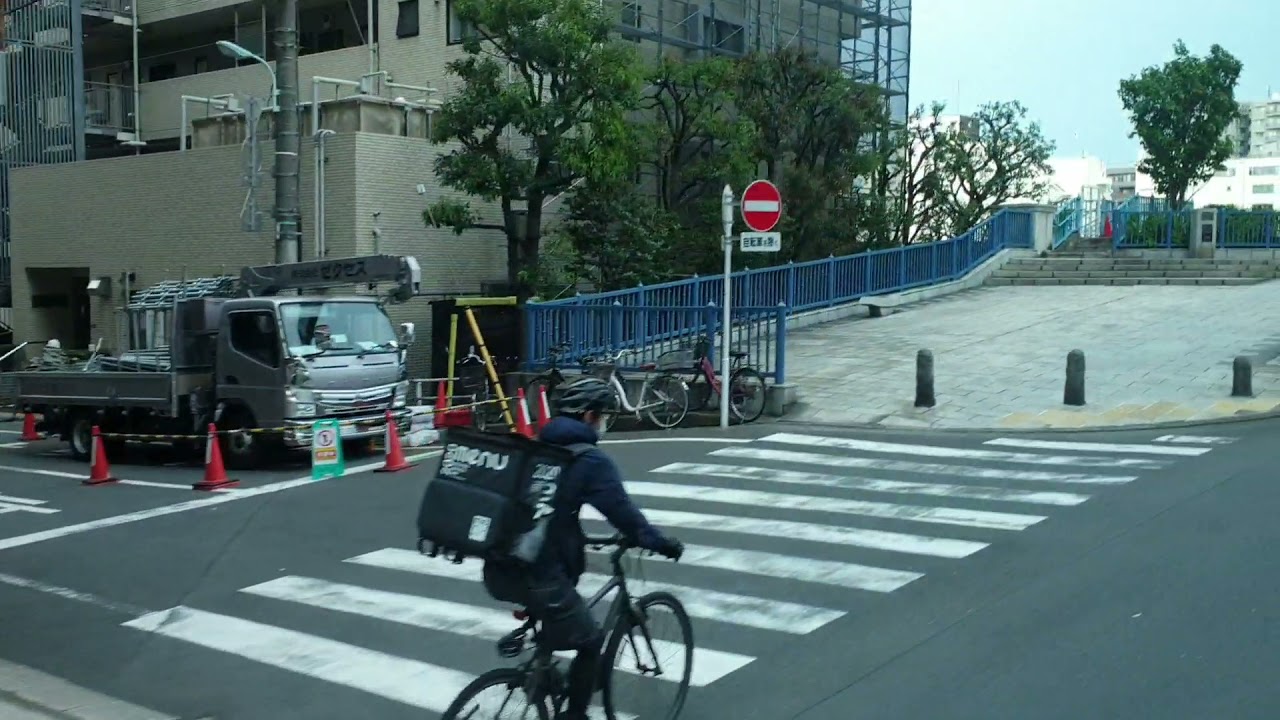 TOKYO BUS RIDE VIEW FROM OLYMPICS GAMES VILLAGE TO BOXING VENUE.