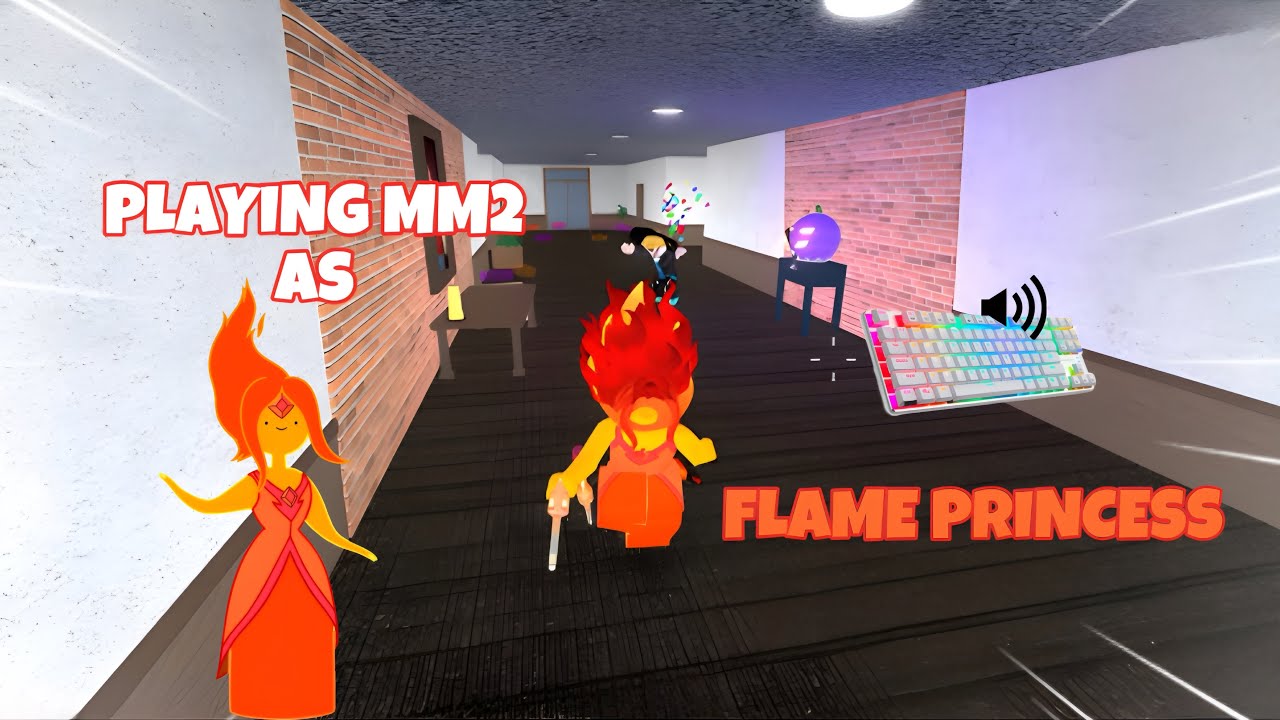 FLAME PRINCESS DESTROYS TEAMERS IN MM2 + GAMEPLAY (KEYBOARD ASMR)