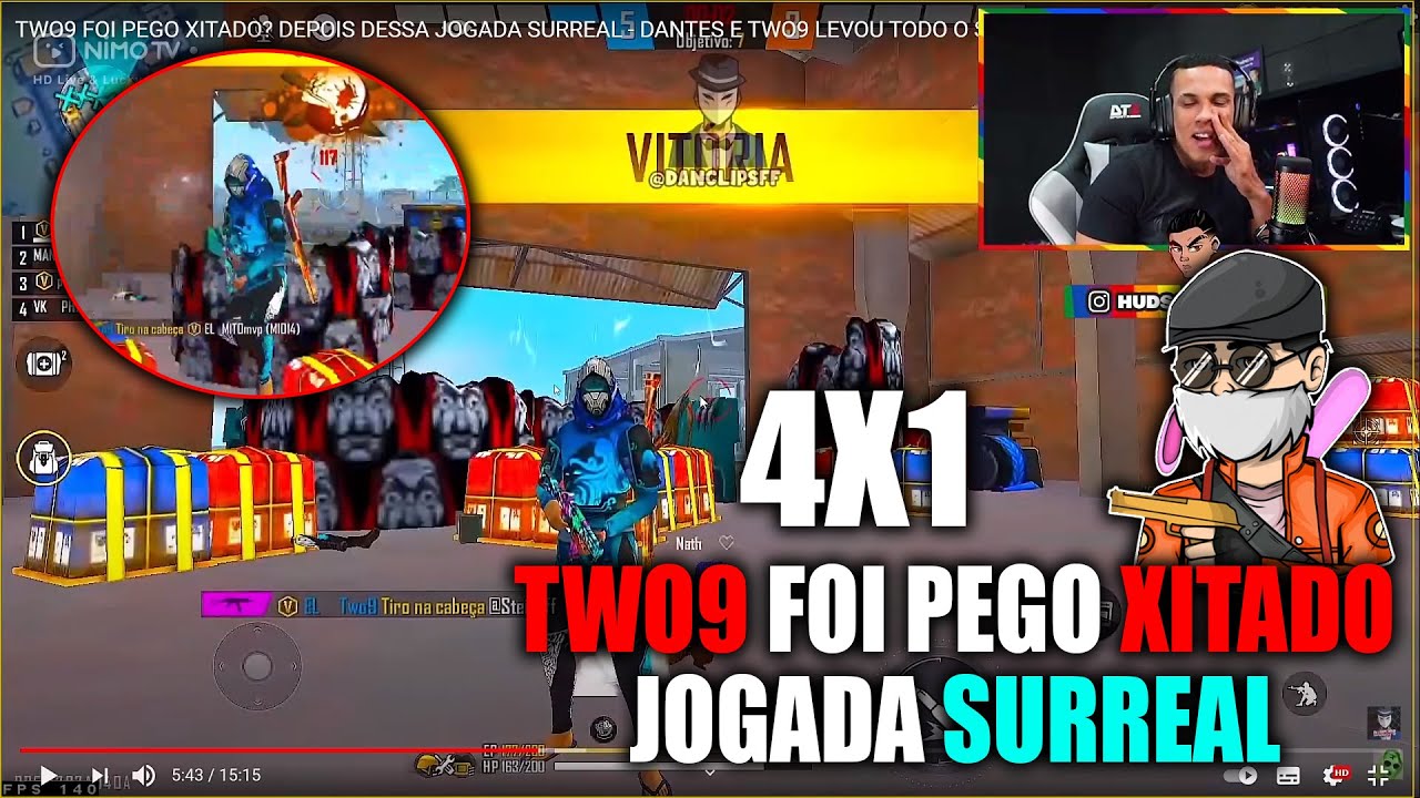 HUDSON REAGINDO TWO9 FOI PEGO XITADO? DEPOIS DESSA JOGADA SURREAL- DANTES E TWO9 LEVOU TODO DO ELTIN