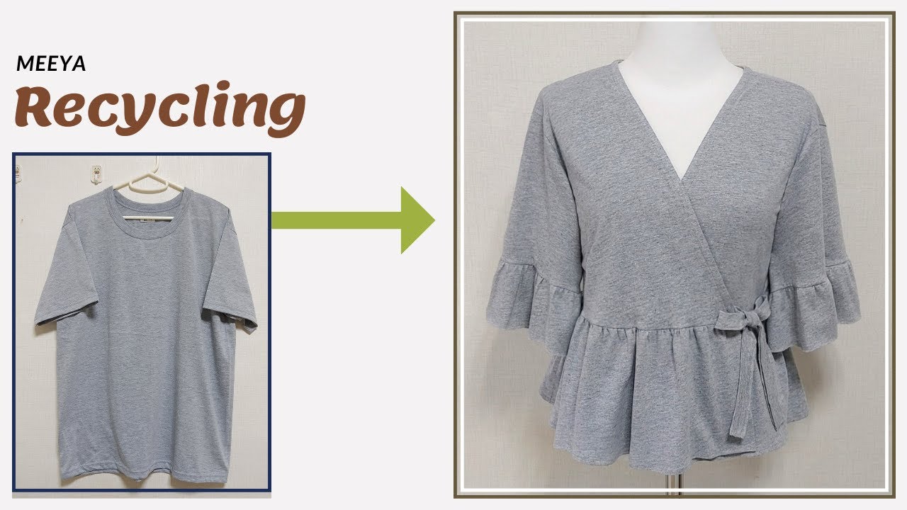 DIY Recycling a T-Shirt|티셔츠 리폼|Blouse|블라우스|면티|Reform Old Your Clothes|안입는 옷 리폼|Refashion|옷수선|옷만들기|