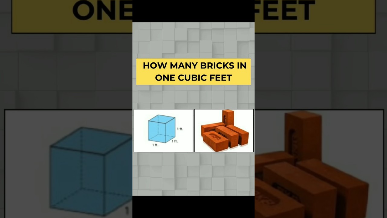 How many Bricks 🧱 is used in one cubic feet #cubic #feet #bricks #civilsitework #shortvideo #short