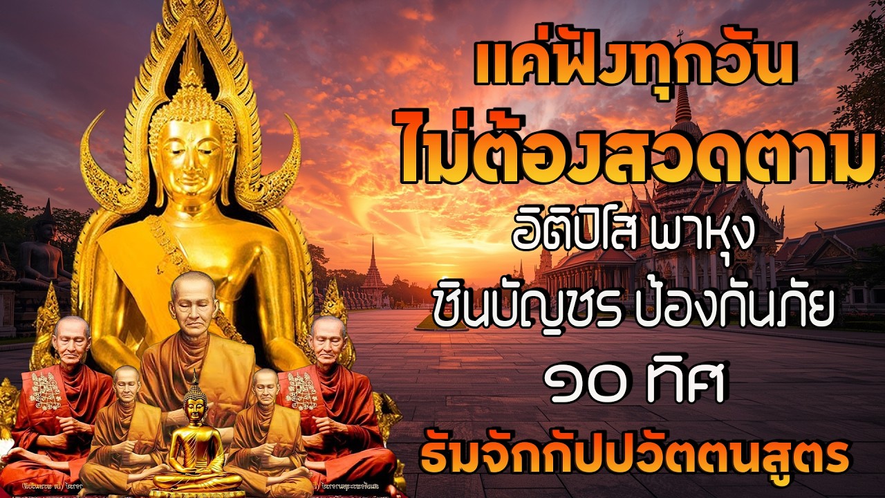รวมบท อิติปิโส พาหุง ชินบัญชร ป้องกันภัย ๑๐ ทิศ มหาเมตตาใหญ่ ยอดพระกัณฑ์ไตรปิฎก ธัมจักกัปปวัตตนสูตร