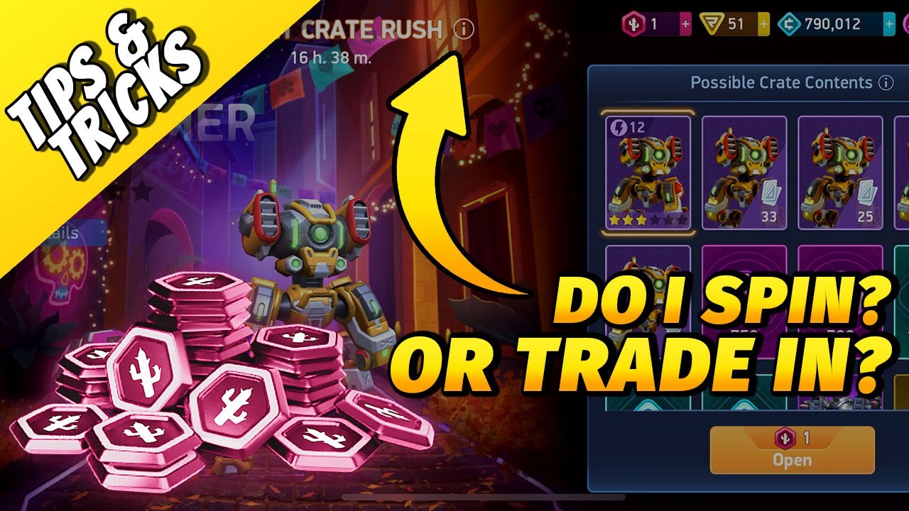 Event Crate Rush tokens - Spin or trade-in?| Mech Arena Tips & Tricks
