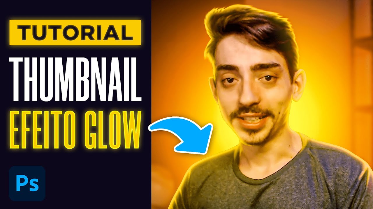 Como fazer THUMBNAIL com EFEITO DE CONTORNO BRILHOSO no PHOTOSHOP | Tutorial fácil e prático