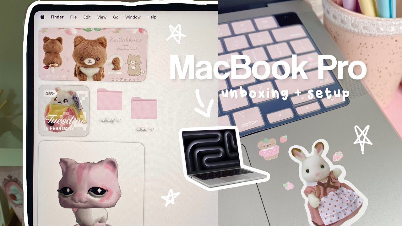 Распаковка, декорирование и настройка MacBook Pro M4 ⋆⭒˚｡⋆