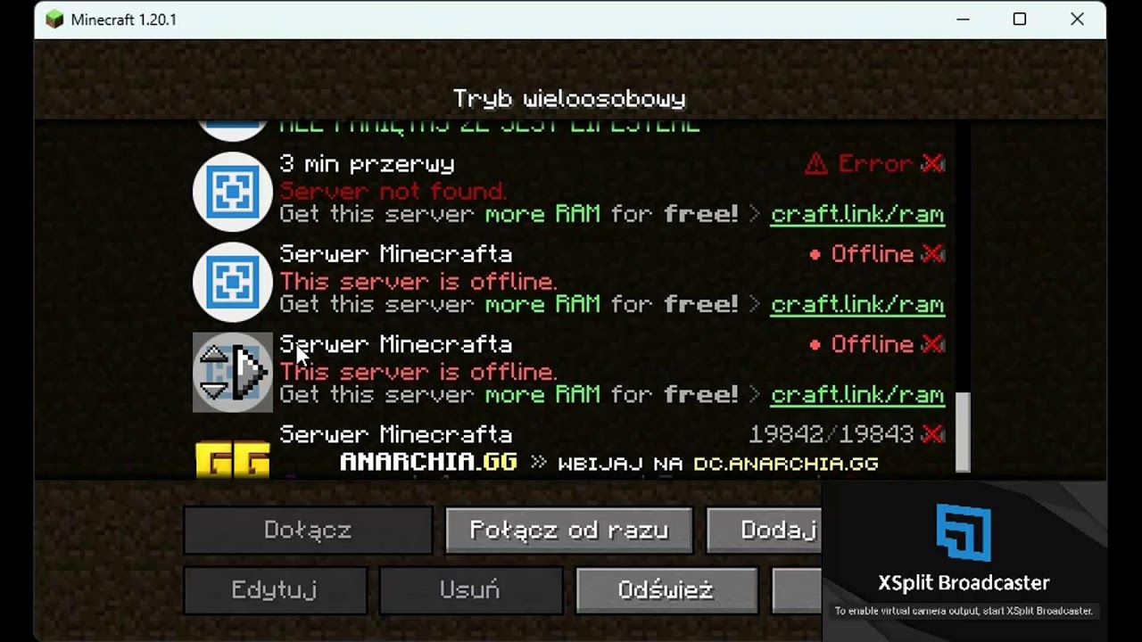 Znowu live TOP XP na survival