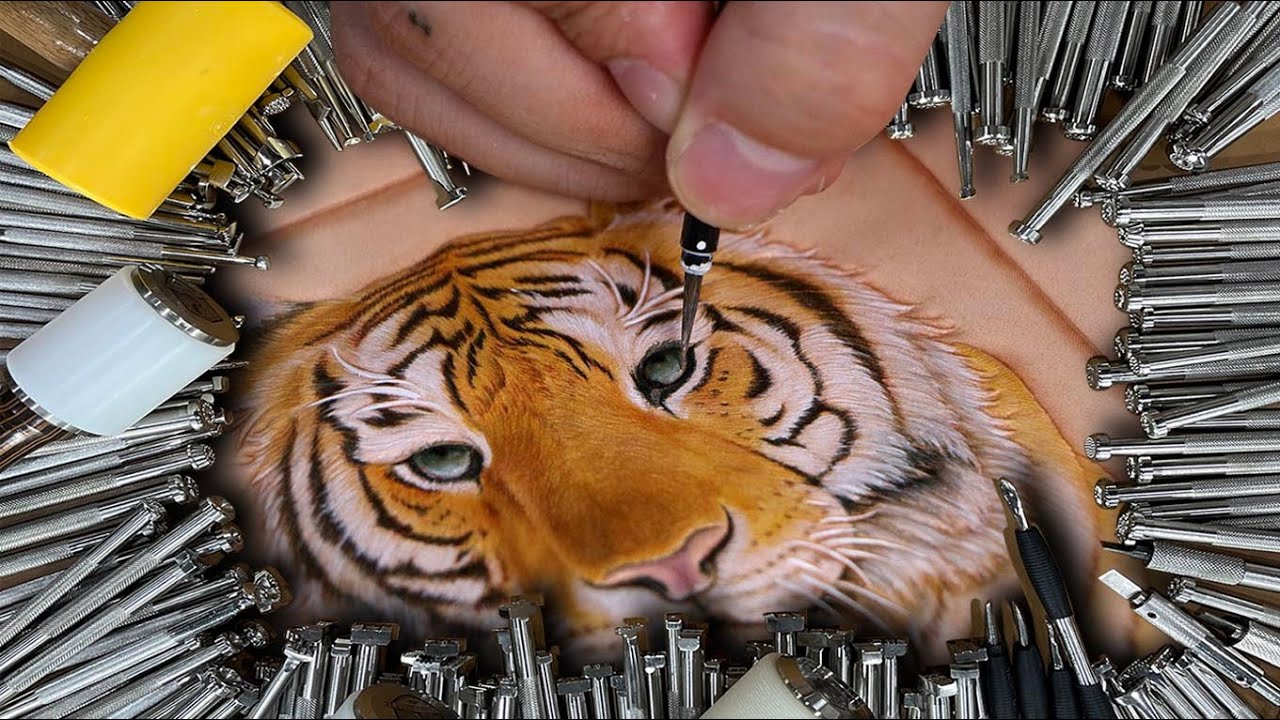 Leather carving (Leather craft) -tiger