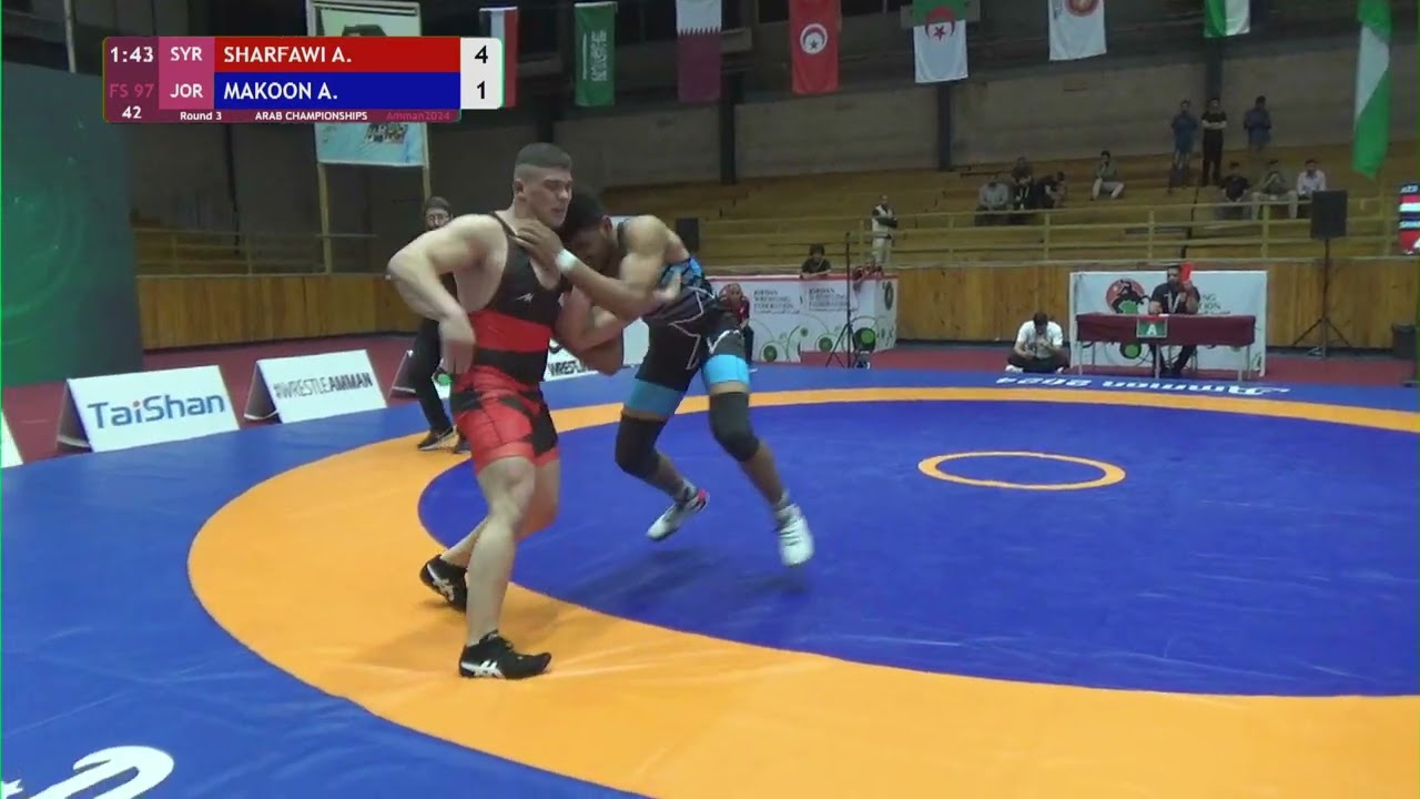 Anwar SHARFAWI SYR vs  Abdallah Abd Elqader Ahmad MAKOON JOR   2024 U17 & U23 Arab Championship   Ro