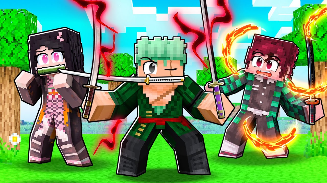 ZORO no MUNDO de DEMON SLAYER MINECRAFT !