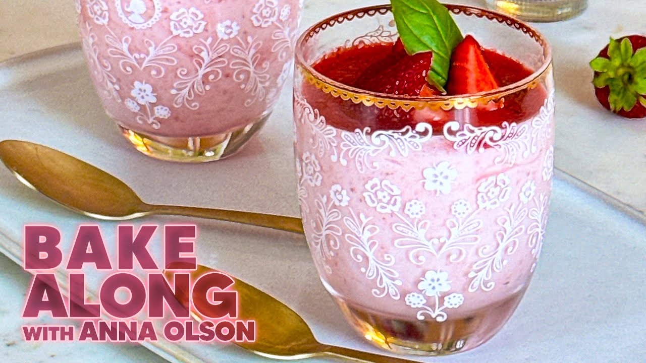 Simple Strawberry Basil Mousse | Bake Along with Anna Olson