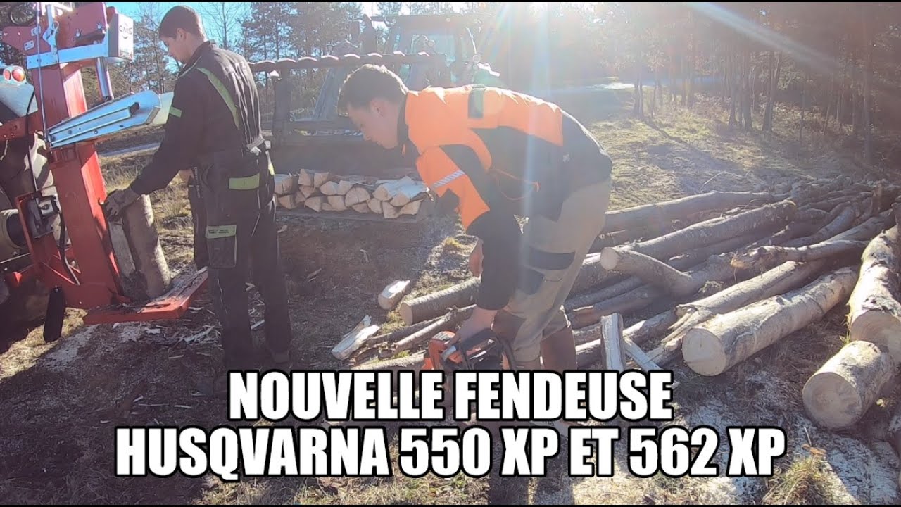 On fend le bois avec la nouvelle fendeuse - CMS 16 tonnes et Husqvarna 550XP et 562XP