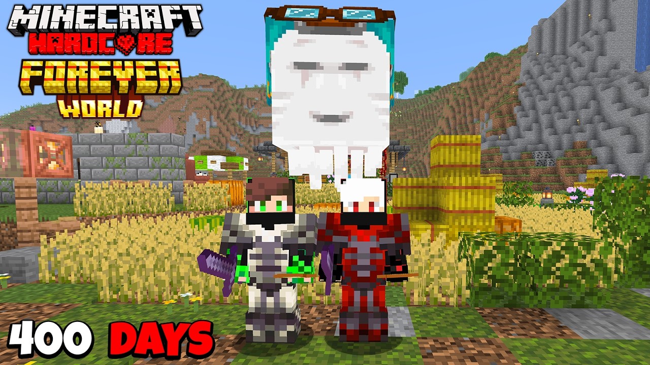 We Survived 400 Days In Forever World In Minecraft Hardcore..!