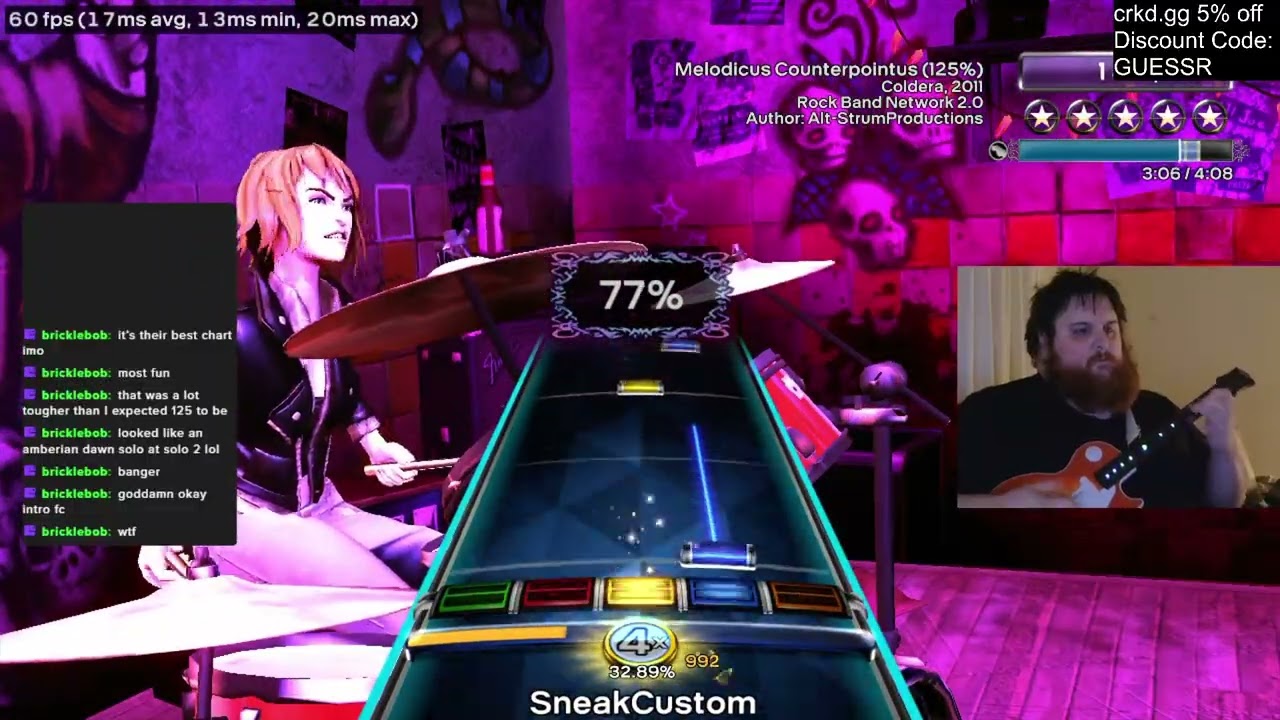 RB3 DX: Melodicus Counterpointus (125% Speed) Guitar Sightread FC (Stream Highlight)