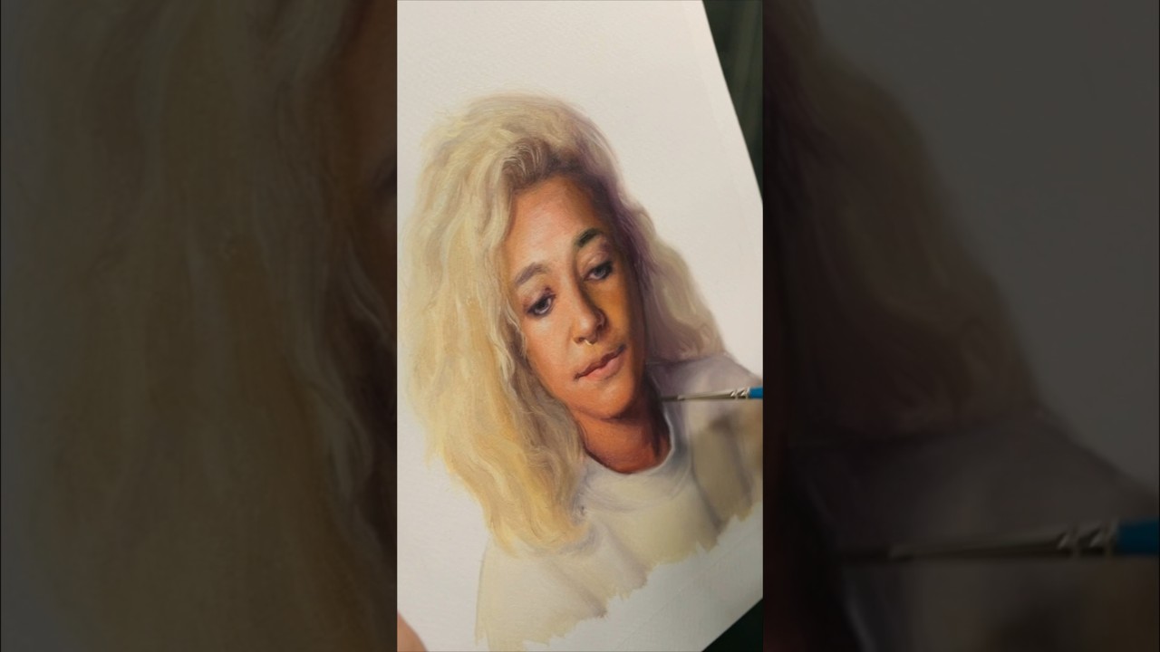 I painted this stranger realistically on the train and handed it to her! 😱 #art
