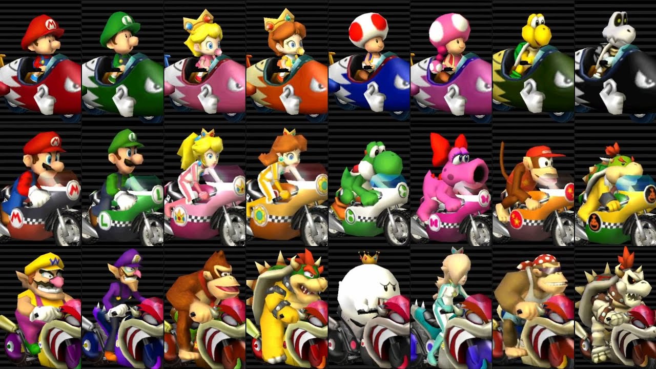 Mario Kart Wii // All Playable Characters [Bikes]