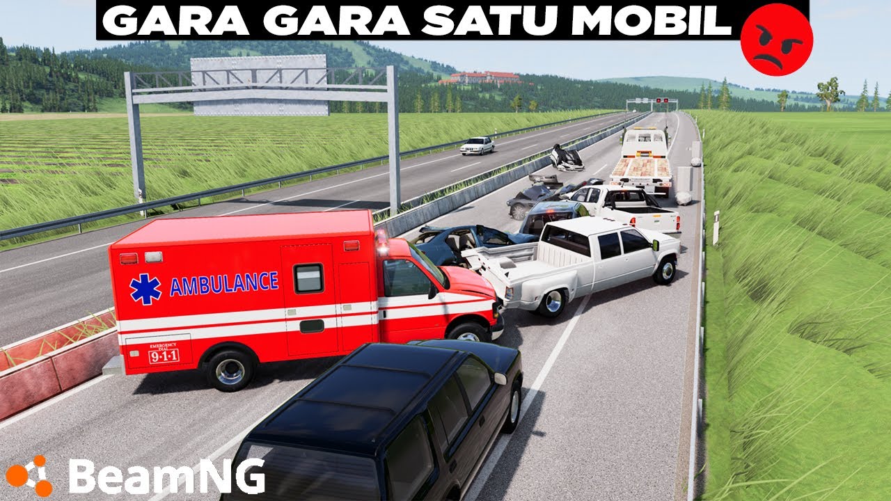 Banyak Mobil Kecelakaan Dalam Satu Tempat 😤😤 BeamNG Drive Gameplay Indonesia