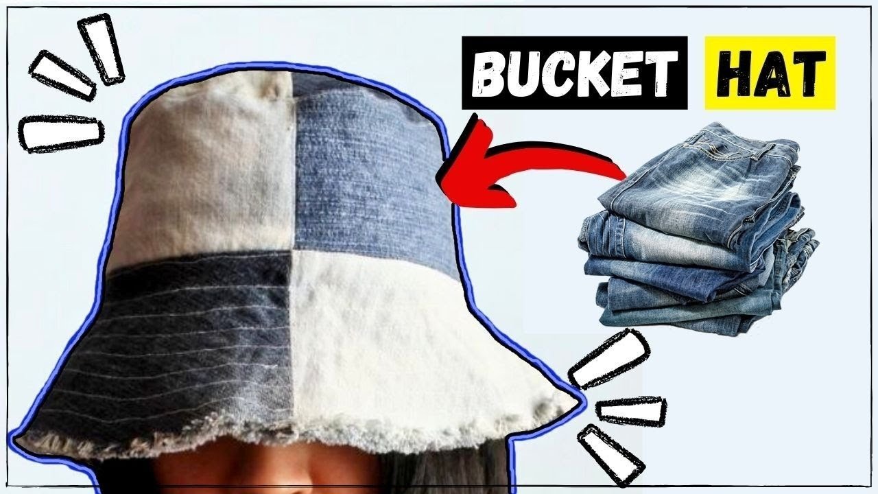 DIY BUCKET HAT reversible | Sombrero Pescador reciclando jeans viejos !!!
