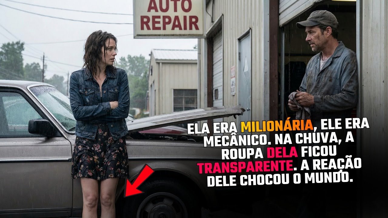 RICA ELA ENTROU NA OFICINA ENCHARCADA. O QUE O MECÂNICO FEZ NO BANHEIRO MUDOU A VIDA DOS DOIS