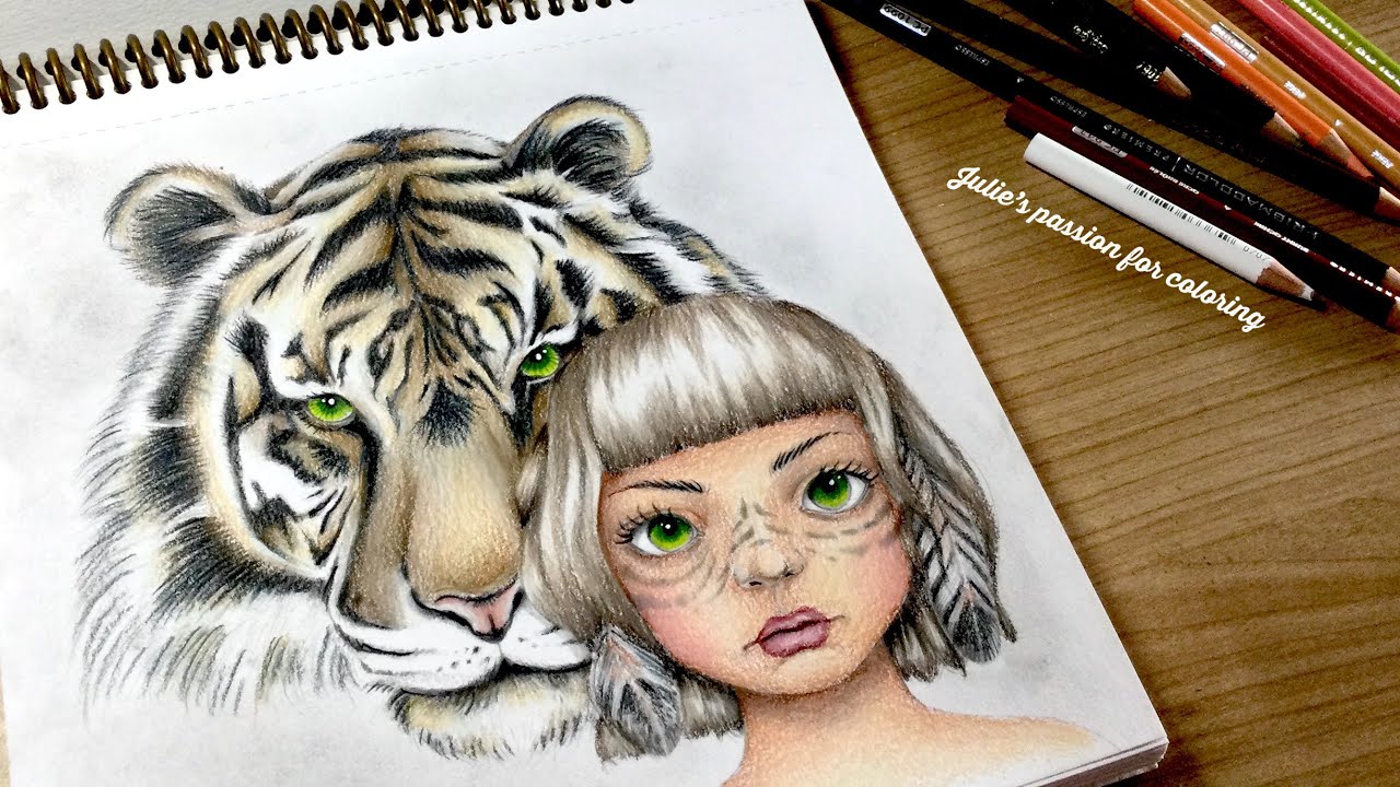 COLORIAGE WILD 4 by Emmanuelle Colin - prismacolor pencils - color along