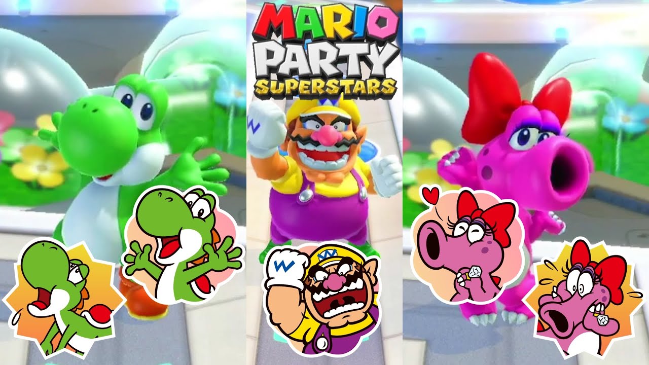 Mario Party Superstars - Yoshi vs Birdo vs Wario vs Waluigi - Space Land