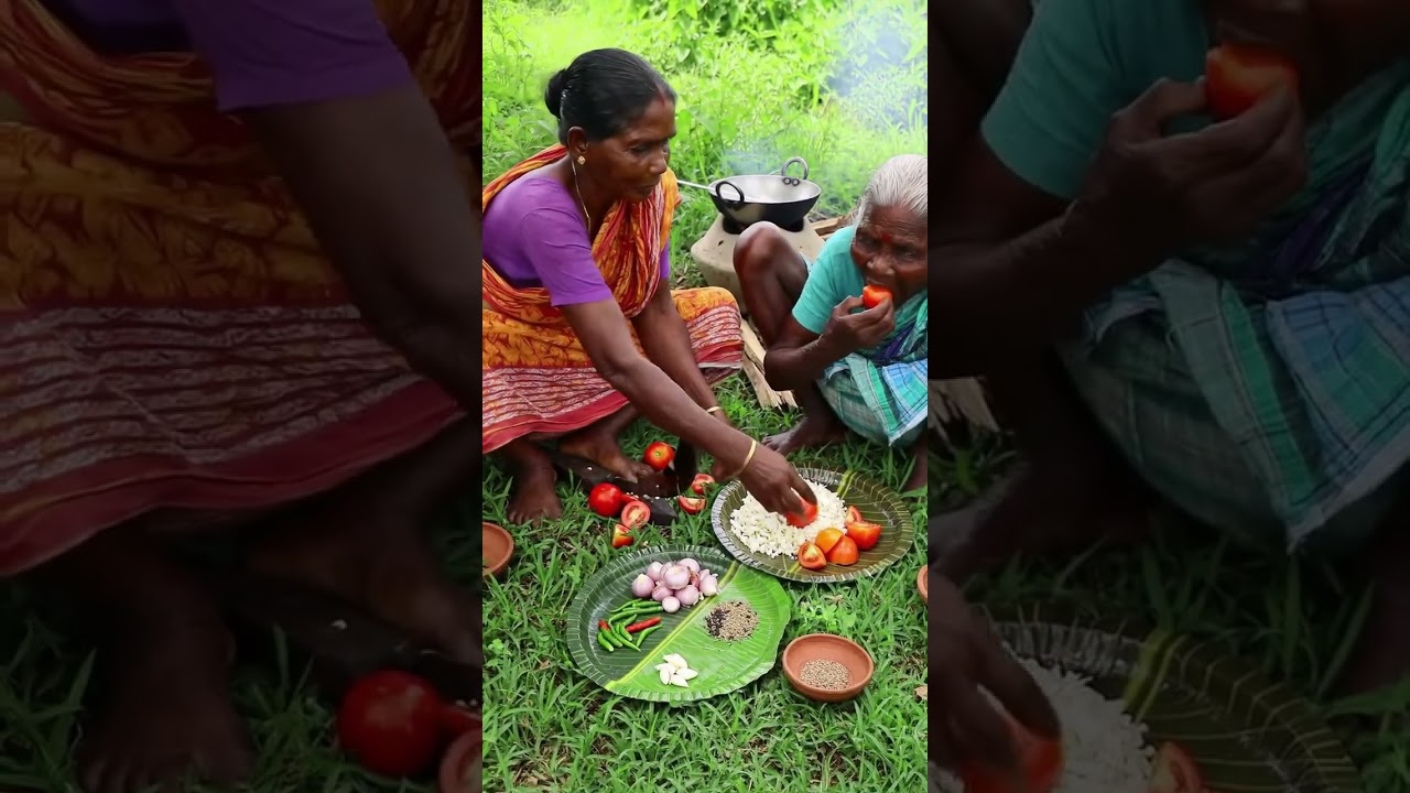 Aadiwashi Style Tomato Sabji | Tribal Food Cooking & Eating #viral #aadiwashi #shorts #100k
