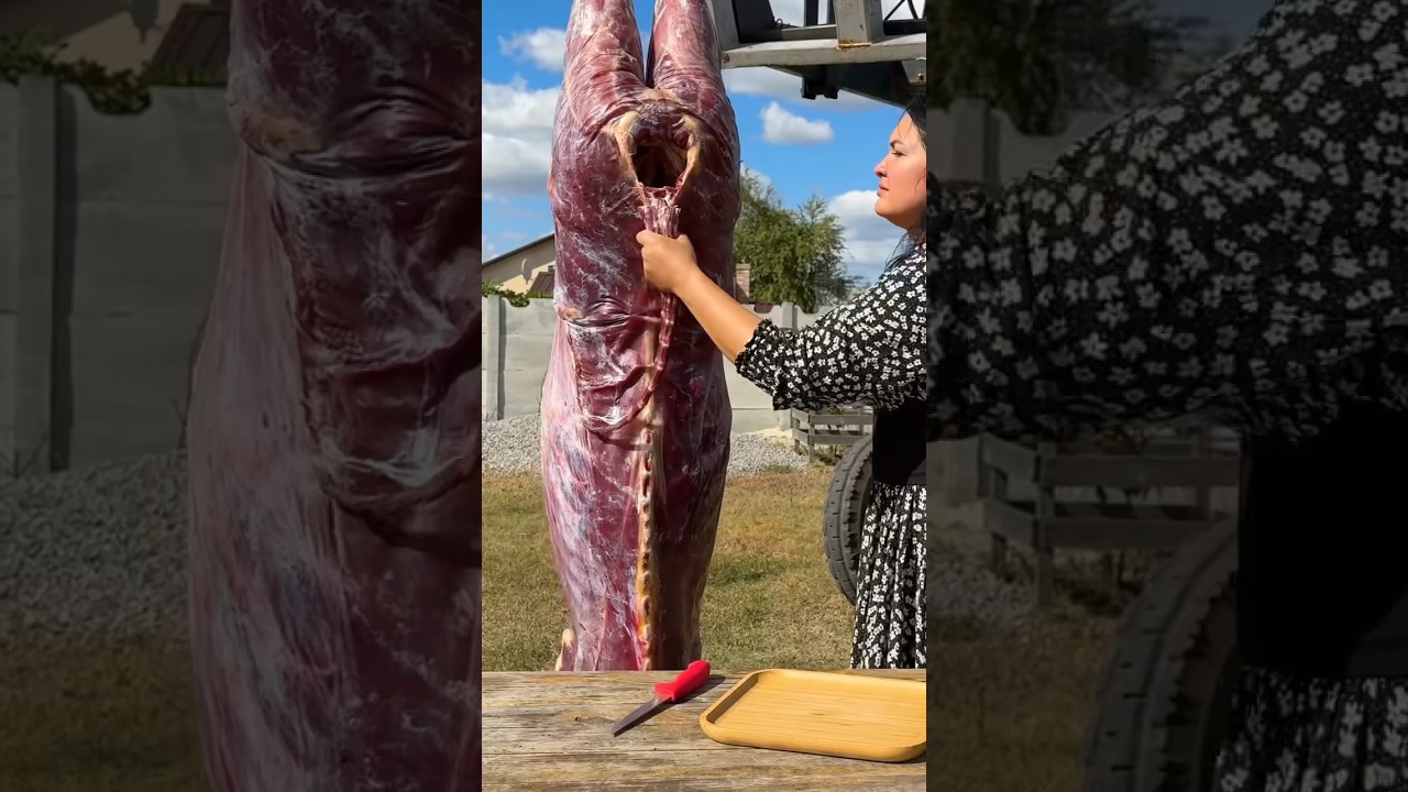 The Secret to Cooking a Perfect Whole Bull Roast in 2 Days#cooking #asmr #garden #food