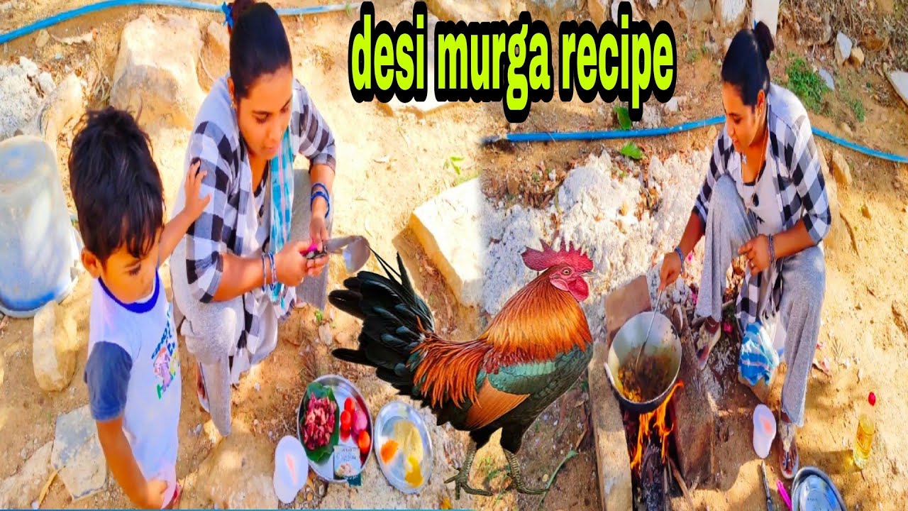 outdoor cooking desi murgi recipe chulhe me banaya aaj khana monu bahut excited h