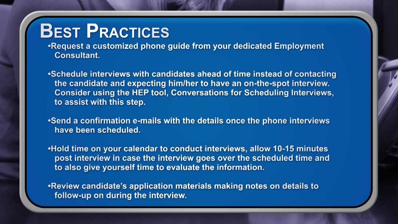 UK Employment Video: How to Conduct a Phone Interview