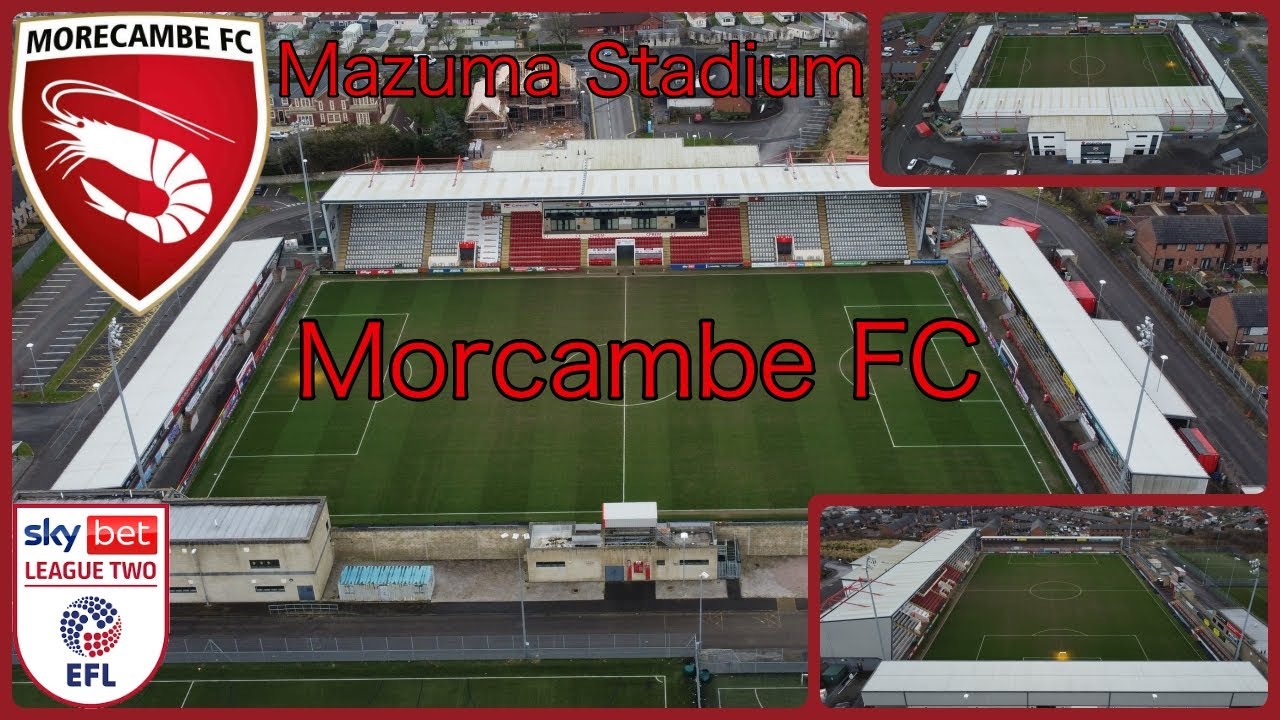 Ep82. Mazuma Stadium, by drone Home of Morecambe FC. Relegated to League Two for the 23/24 season