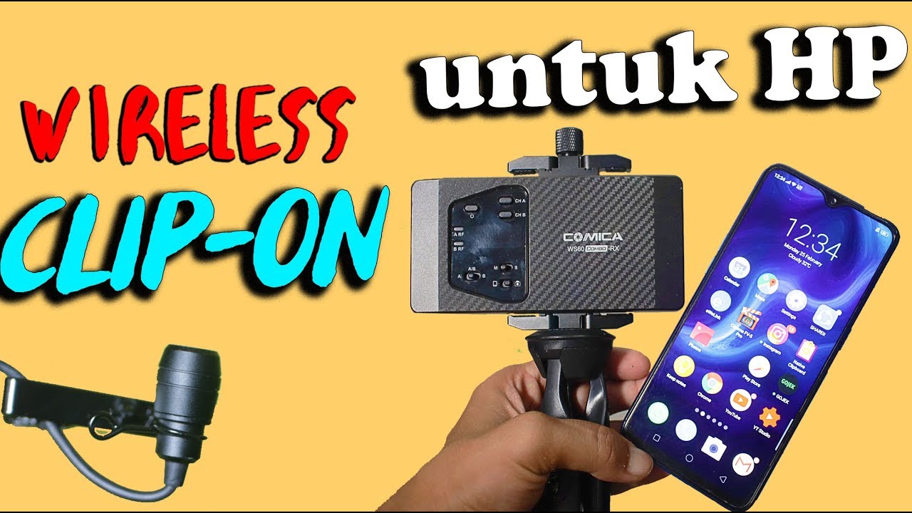 BISA BUAT HP !!! COCOK BUAT PRANK !! Mic Clip On Wireless Comica WS60 Combo dual lavalier microphone