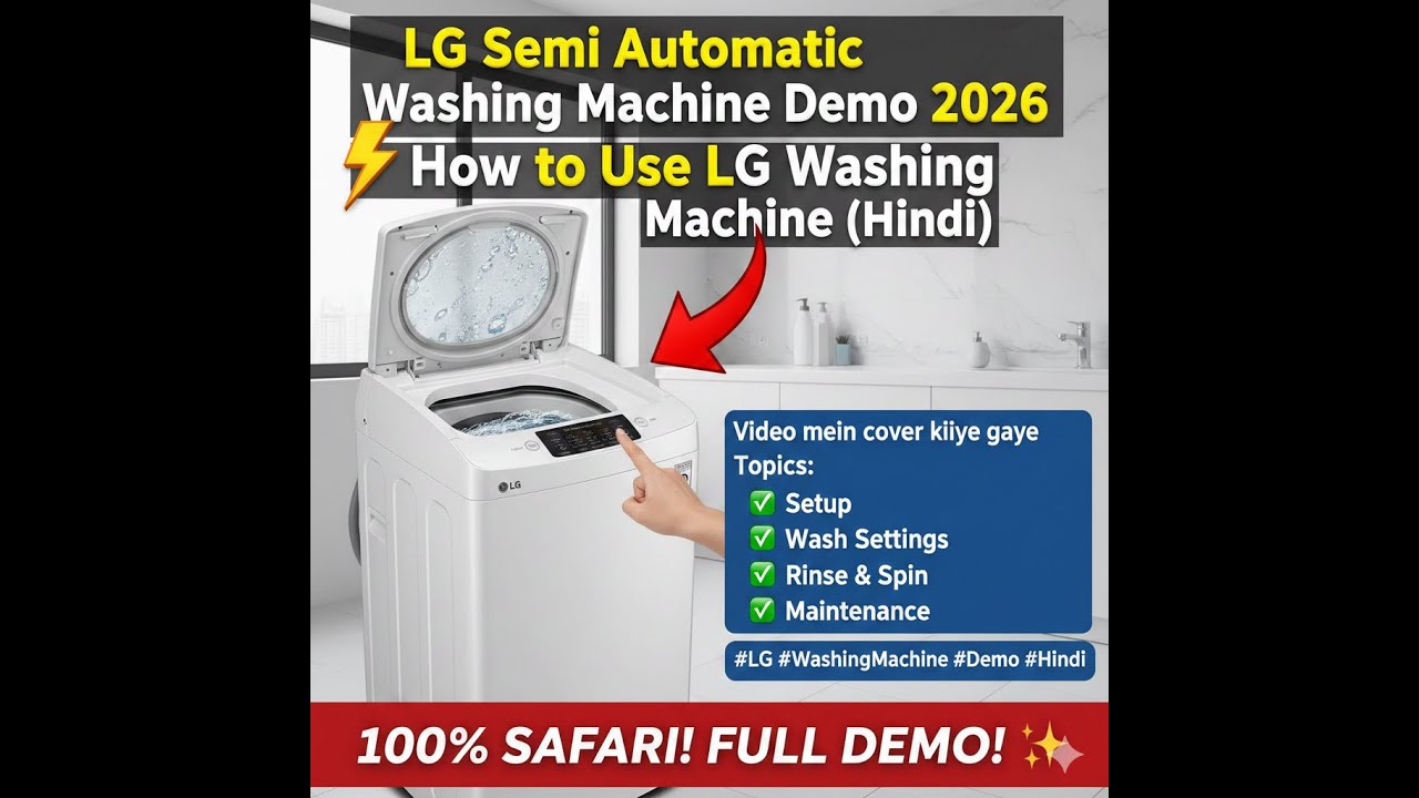 LG Semi-Automatic Washing Machine Demo 2026 ⚡ How to Use LG Washing Machine (Hindi)