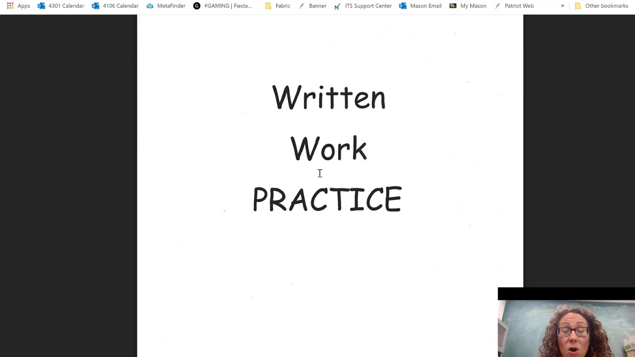 Math 108 Introduction - Written Work Introduction
