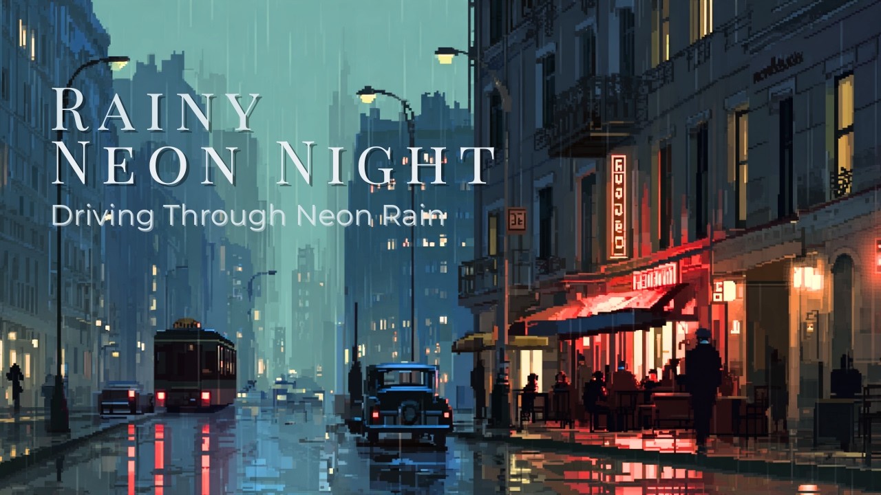 Rainy Neon Night | Driving Through Neon Rain