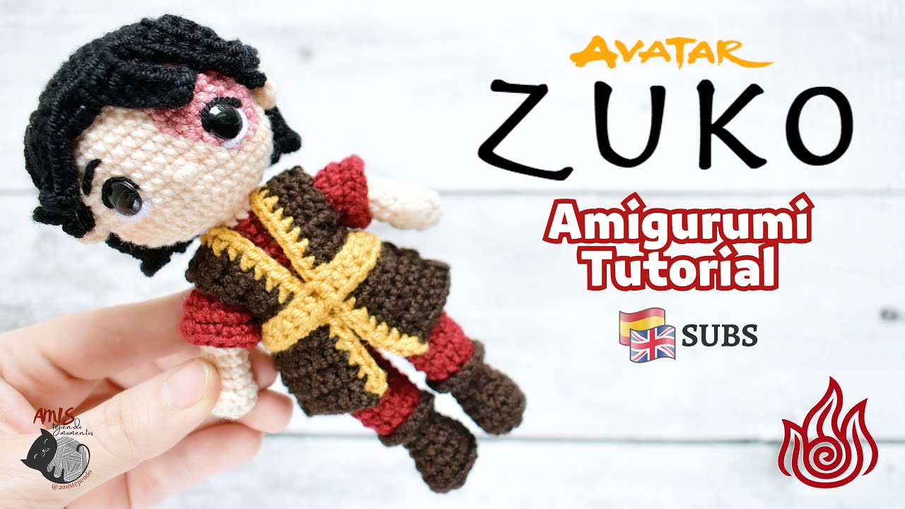 Cómo tejer a Zuko Amigurumi Tutorial | Avatar Amigurumi | ENG/SPA Subs