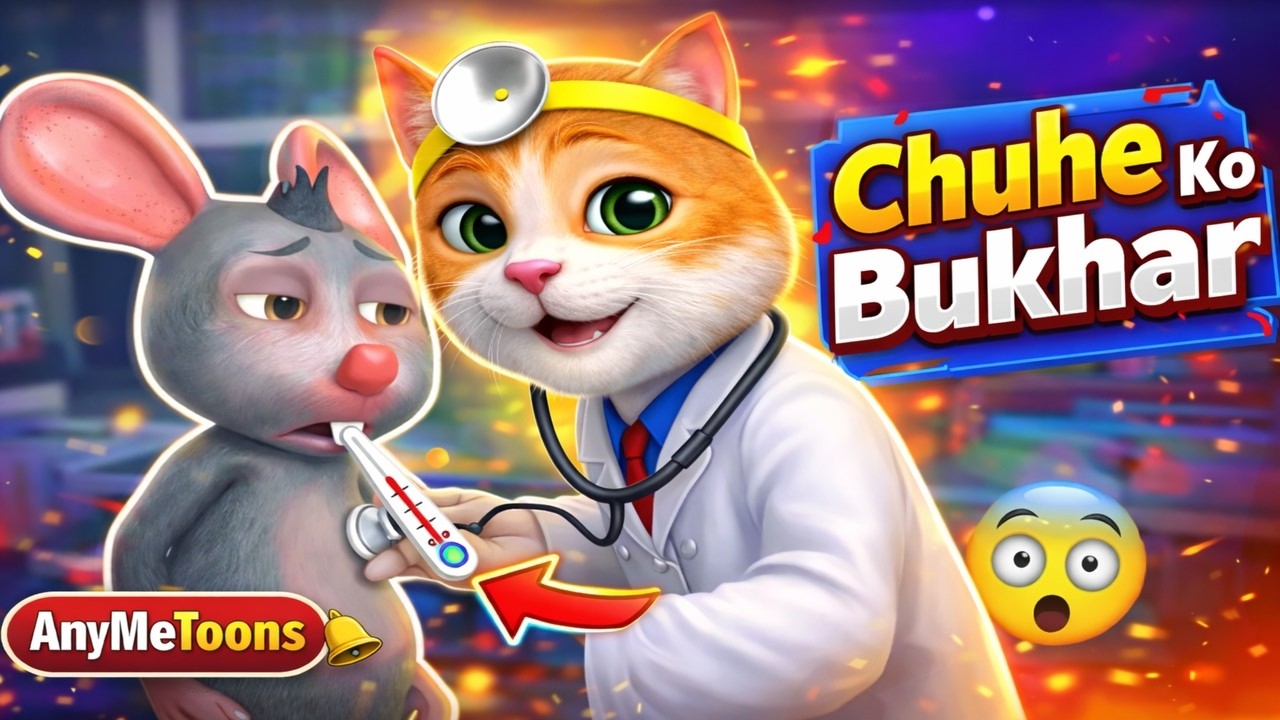 Aaj Mangalwar Hai Chuhe Ko Bukhar Hai 🐭 | चूहे को बुखार है | Hindi Rhymes for Kids | AnyMeToons