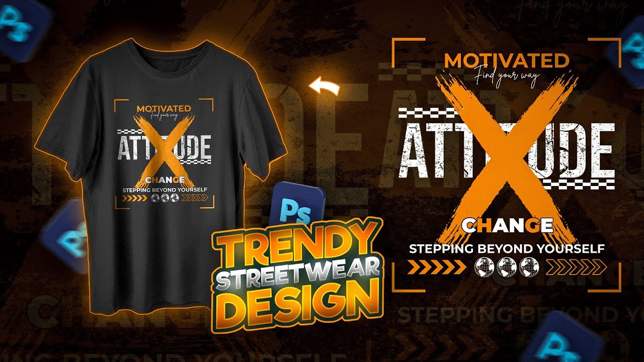 Designing a Trendy Summer Streetwear Collection 2023 in Photoshop || Trendy T-Shirt Design